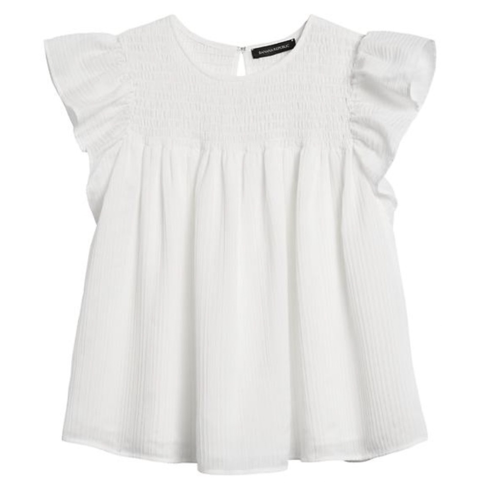 Banana Republic | Smocked Baby-Doll top | White